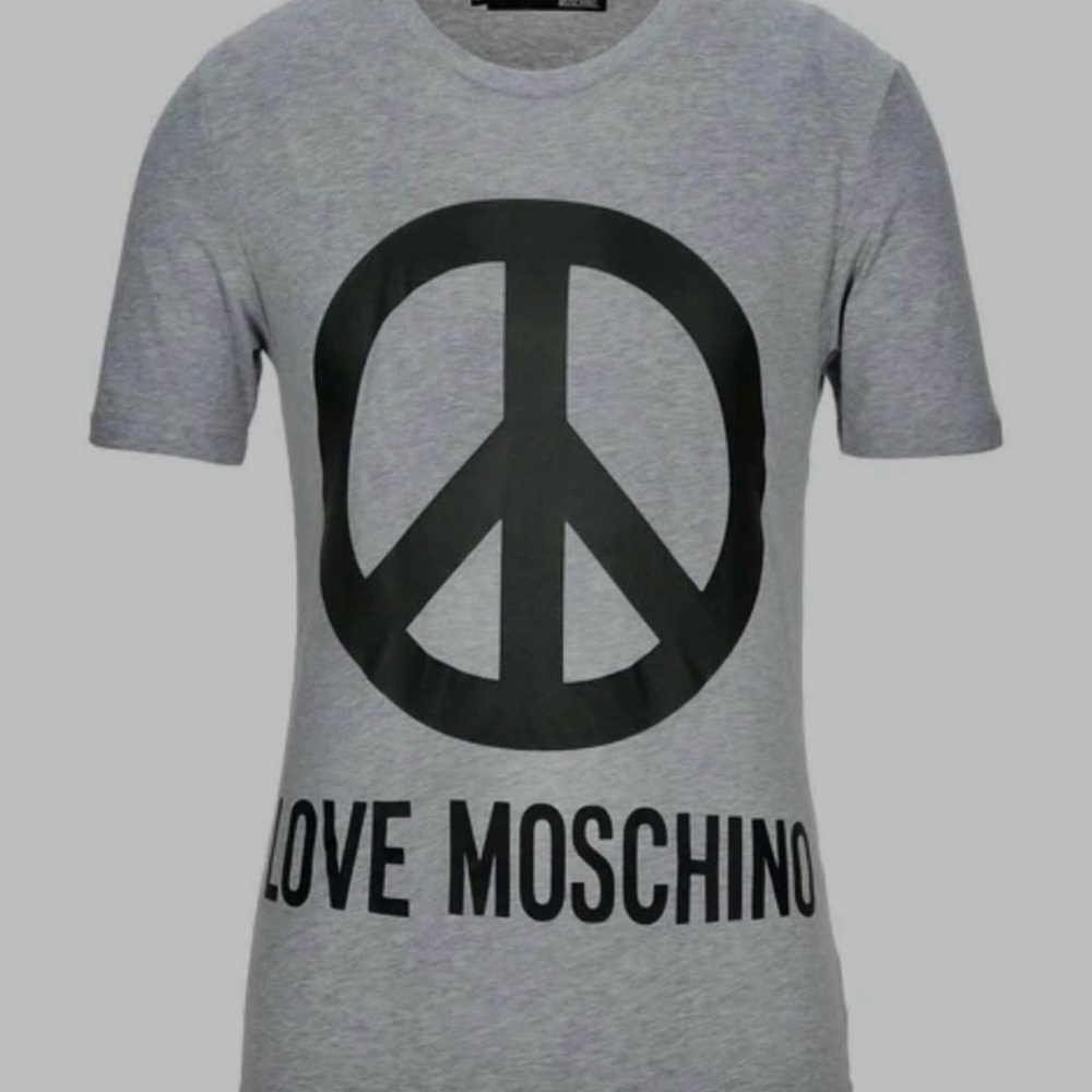 Love Moschino Charcoal Tee with Graphic Design